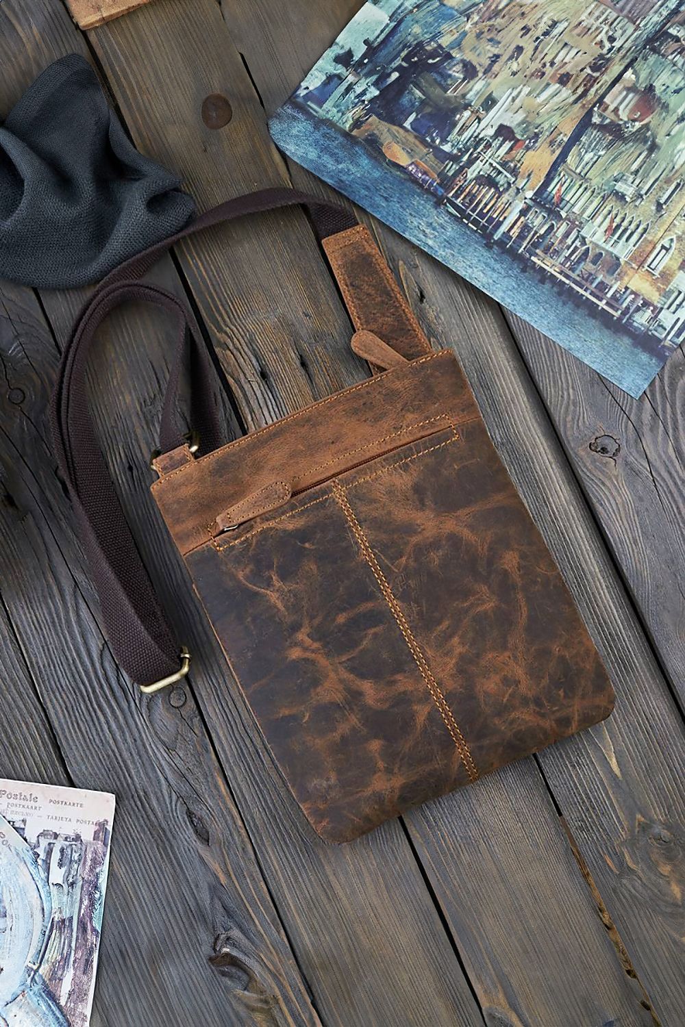 Naturledertasche model 191538 Galanter